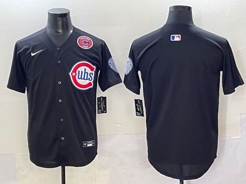 Men 2025 Chicago Cubs Blank Black Fashion Retro Nike MLB Jersey style 3->chicago white sox->MLB Jersey